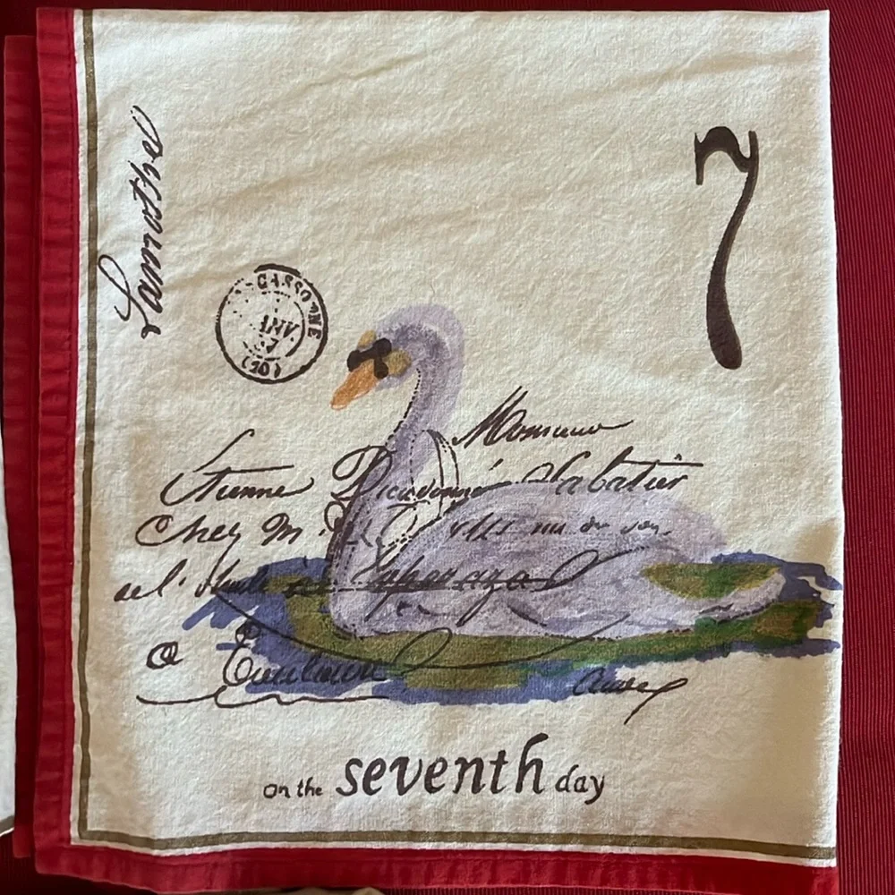 WILLIAMS-SONOMA 12 Days of Christmas cotton napkins
